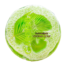 Load image into Gallery viewer, Gardenia Sea Salt & Kukui Exfoliating Loofah Soap 4.75oz