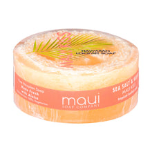 Load image into Gallery viewer, Maui Kiss Sea Salt & Kukui Exfoliating Loofah Soap 4.75oz