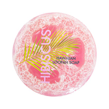 Load image into Gallery viewer, Hibiscus Sea Salt & Kukui Exfoliating Loofah Soap 4.75oz