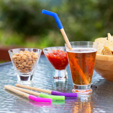 Load image into Gallery viewer, Honolulu Straw 2-Pack Reusable Bamboo Drinking Straws with Silicone Tip and Cleaning Brush