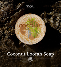 Load image into Gallery viewer, Coconut Sea Salt & Kukui Exfoliating Loofah Soap 4.75oz