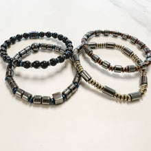 Load image into Gallery viewer, Men’s Hematite & Onyx Energy Bracelet