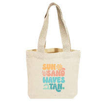 Load image into Gallery viewer, Canvas Gift Bag Sun Sand Waves Tan