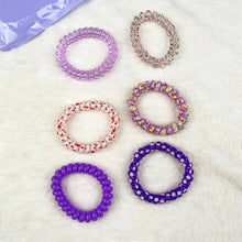 Load image into Gallery viewer, 6PCS Gradient Color Phone Cord Hair Tie Women's Rubber Band