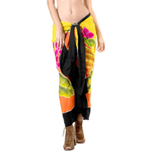 Load image into Gallery viewer, Women's Hand Painted Beach Wrap Tangerine Floral