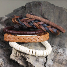 Load image into Gallery viewer, Man About Town Leather Men's Bracelet Set