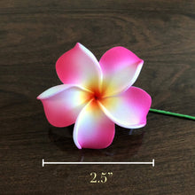 Load image into Gallery viewer, Plumeria Foam Flower with Stem, Fuchsia Pink 2.5"
