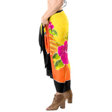Load image into Gallery viewer, Women&#39;s Hand Painted Beach Wrap Tangerine Floral
