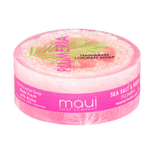 Load image into Gallery viewer, Plumeria Sea Salt &amp; Kukui Exfoliating Loofah Soap 4.75oz
