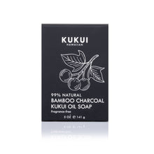 Load image into Gallery viewer, Bamboo Charcoal Kukui Oil Soap, Fragrance-Free, 99% Natural
