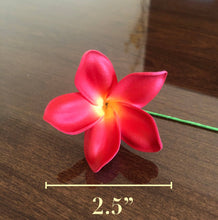 Load image into Gallery viewer, Plumeria Foam Flower with Stem Red 2.25&quot;
