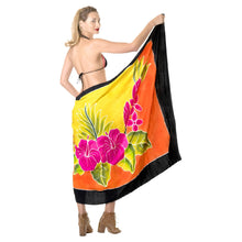 Load image into Gallery viewer, Women&#39;s Hand Painted Beach Wrap Tangerine Floral
