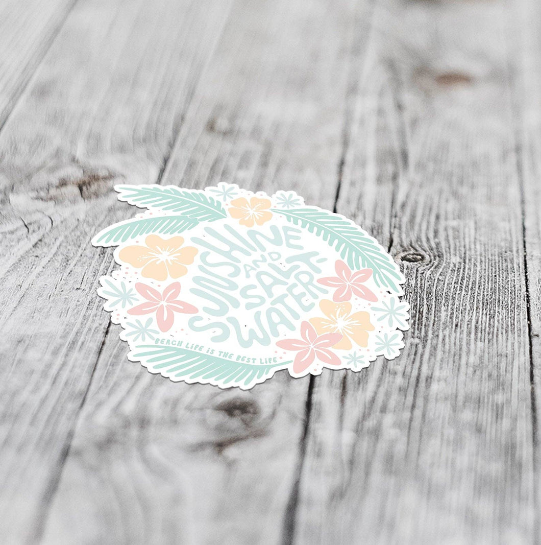Tropical Sunshine + Saltwater | Small Sticker