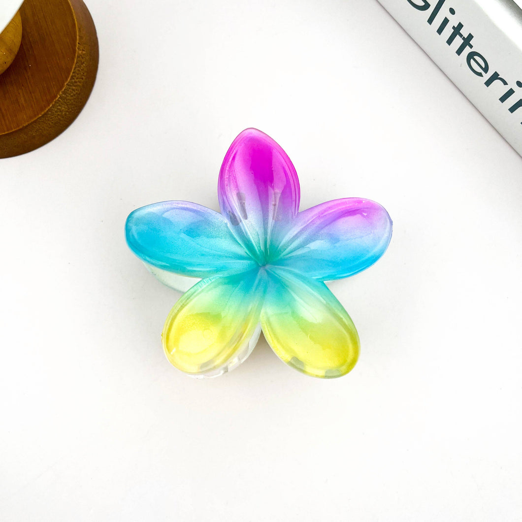 Colorful Plumeria Claw Hair Clip
