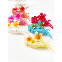 Load image into Gallery viewer, Colorful Plumeria Flowers Hair Claw
