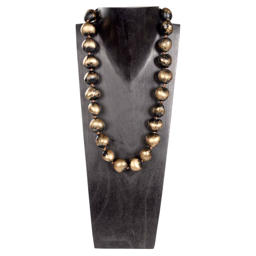 Gold Splash Kukui Necklace Black