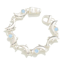 Load image into Gallery viewer, Silver Sea Turtle, Dolphin or Starfish Bracelet With Enamel Accent
