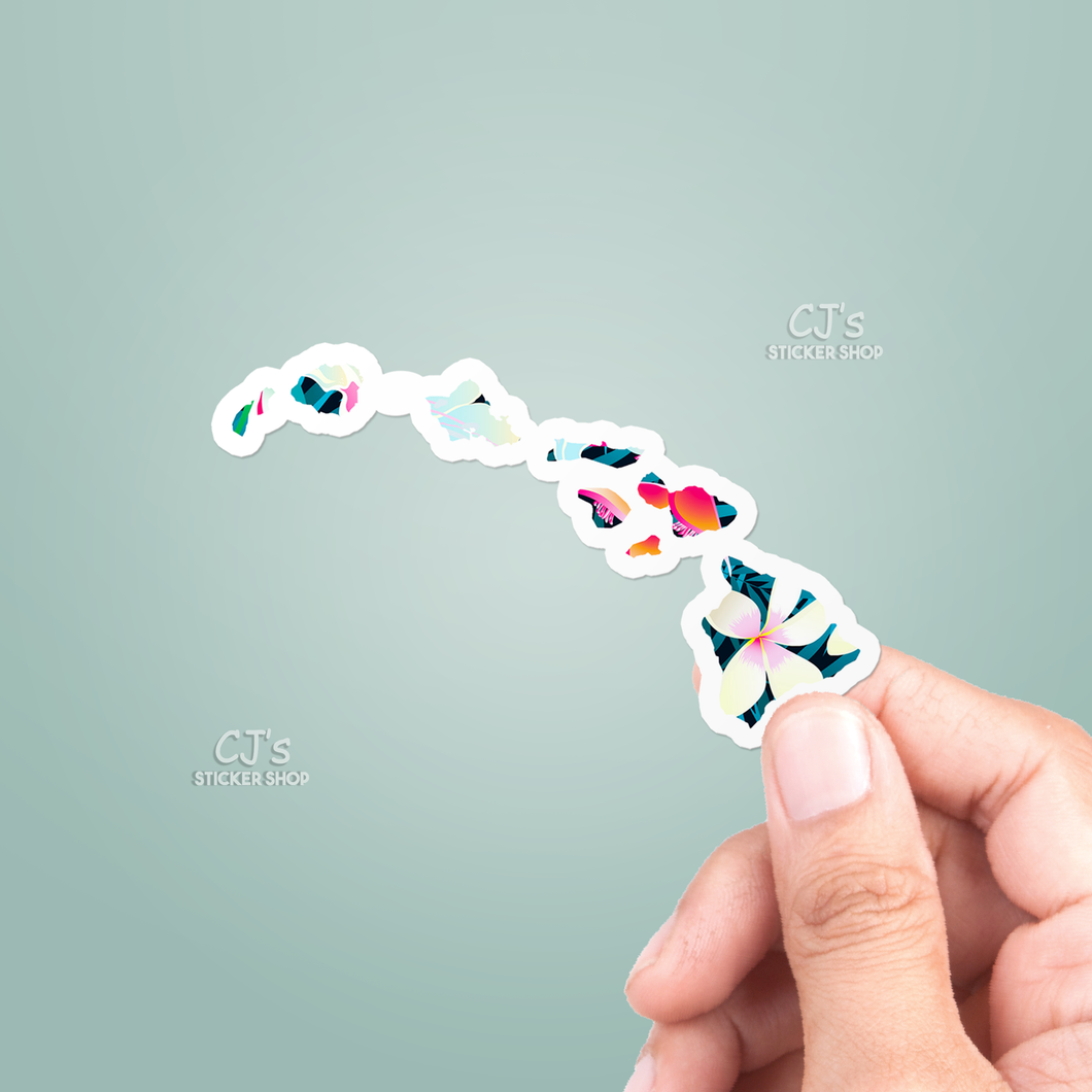 Hawaii Tropical State Outline Sticker