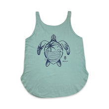 Load image into Gallery viewer, Palm Tree Honu Ladies Tank Top
