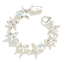 Load image into Gallery viewer, Silver Sea Turtle, Dolphin or Starfish Bracelet With Enamel Accent
