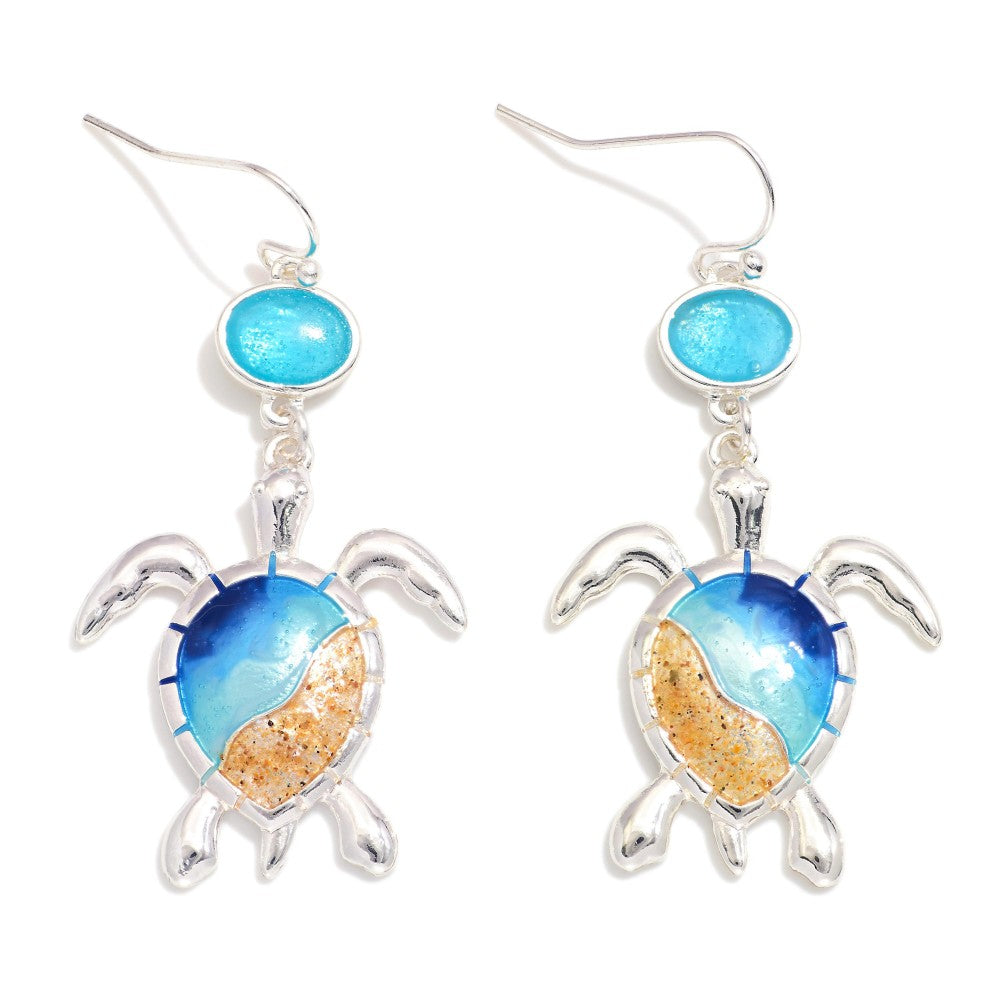 Beach Turtle Drop Earrings