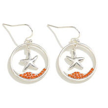 Load image into Gallery viewer, Starfish Drop Earrings with Rhinestone Wave
