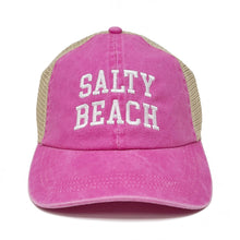 Load image into Gallery viewer, Embroidered Salty Beach Baseball Cap With Mesh Net Back
