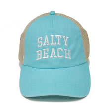 Load image into Gallery viewer, Embroidered Salty Beach Baseball Cap With Mesh Net Back
