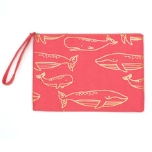 Load image into Gallery viewer, Beach Bag Featuring Metallic Whale Print
