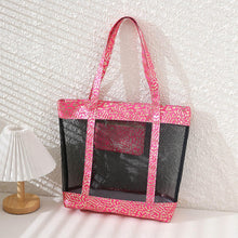 Load image into Gallery viewer, Metallic Animal Print Mesh Beach Bag
