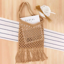 Load image into Gallery viewer, Cotton Cord Daisy Chain Tote Bag With Braided Handles and Tassels
