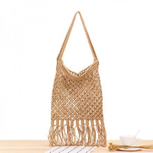 Load image into Gallery viewer, Cotton Cord Daisy Chain Tote Bag With Braided Handles and Tassels
