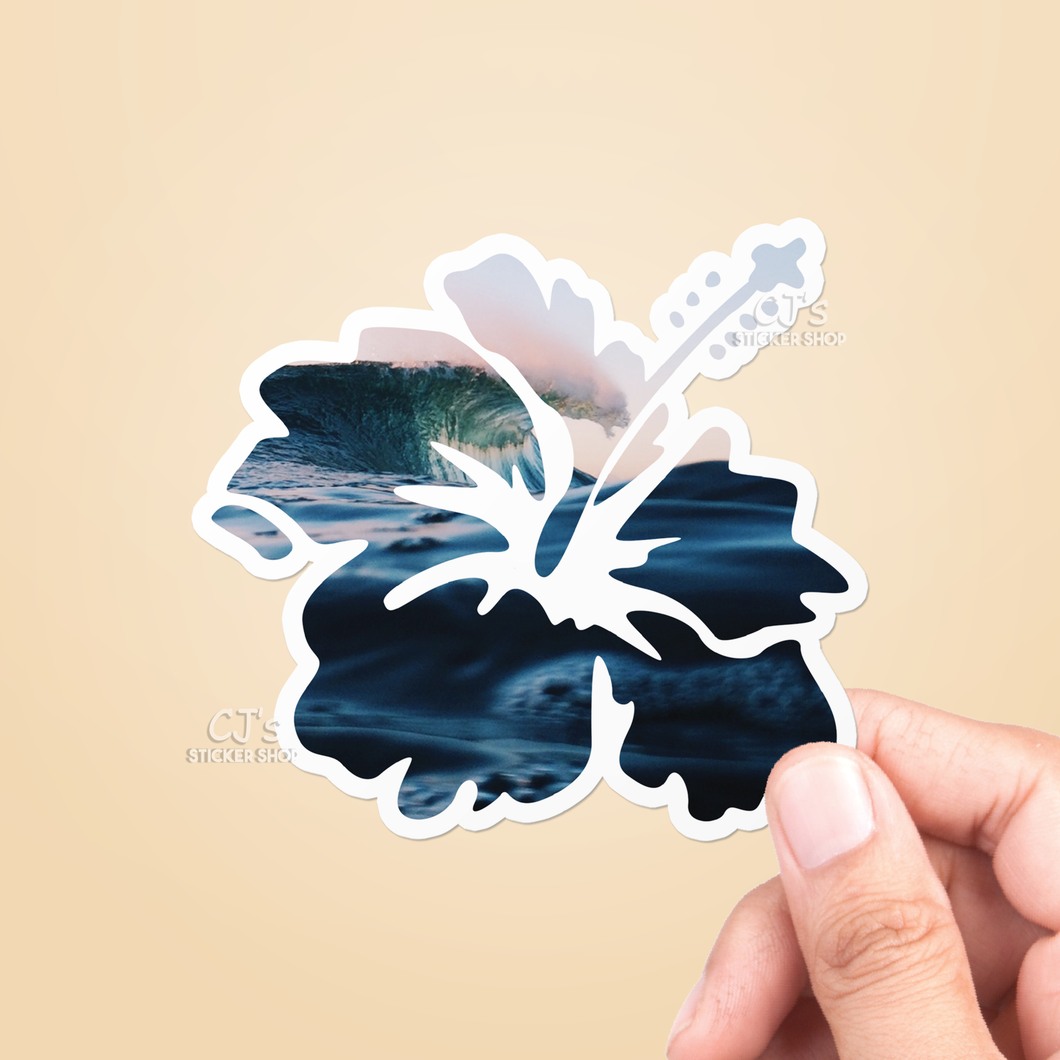 Hibiscus Wave Sticker Vinyl Decal