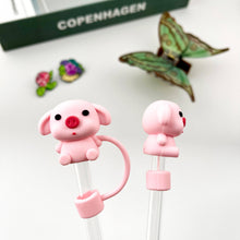 Load image into Gallery viewer, Pink Pig Straw Topper

