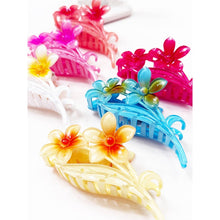 Load image into Gallery viewer, Colorful Plumeria Flowers Hair Claw
