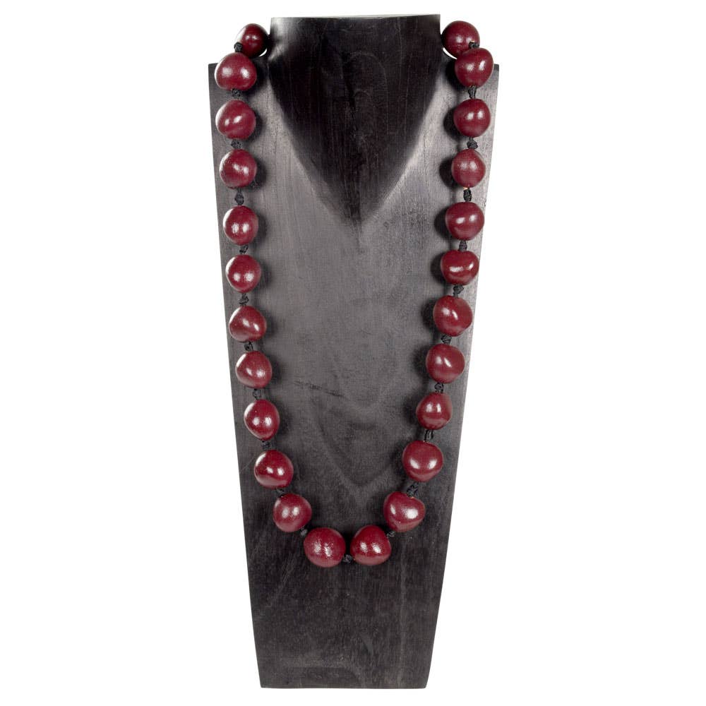 Cranberry Kukui Nut Necklace