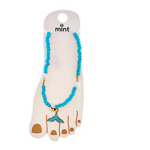 Load image into Gallery viewer, Beaded Whale Tail/White Shell Anklet
