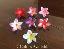 Load image into Gallery viewer, Plumeria Foam Flower with Stem White 2.25&quot;
