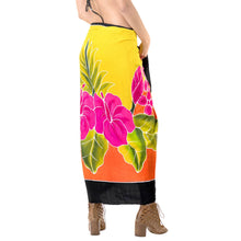 Load image into Gallery viewer, Women&#39;s Hand Painted Beach Wrap Tangerine Floral
