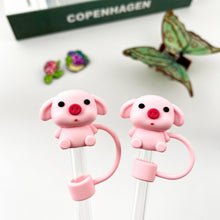 Load image into Gallery viewer, Pink Pig Straw Topper
