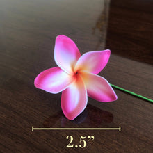 Load image into Gallery viewer, Plumeria Foam Flower with Stem Fuchsia Pink 2.25"
