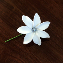 Load image into Gallery viewer, Tiare Foam Flower Black Pearl with Stem 3&quot;

